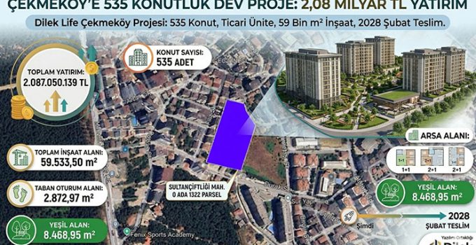Çekmeköy’e 535 konutlu Dilek Life Çekmeköy projesi geliyor