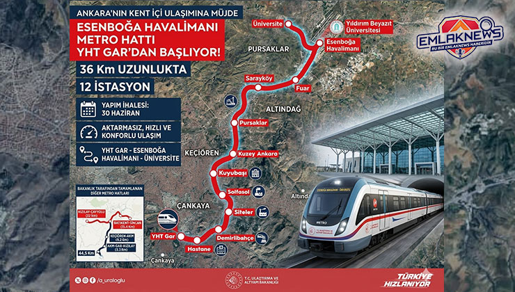 Esenboğa Havalimanı Metro Hattı ihalesi 30 Haziran’da!