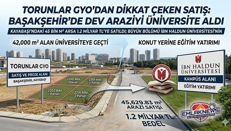 Torunlar GYO’dan İbn Haldun Üniversitesi’ne 1.2 milyar liralık arsa satışı!