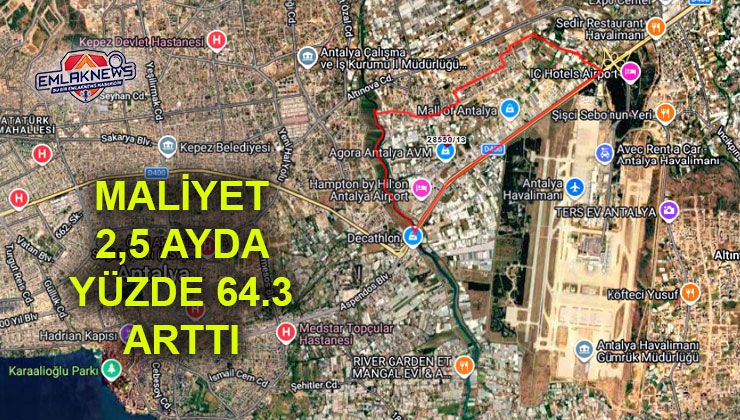 Sheraton Antalya Airport’un maliyeti, 2,5 ayda yüzde 64 arttı