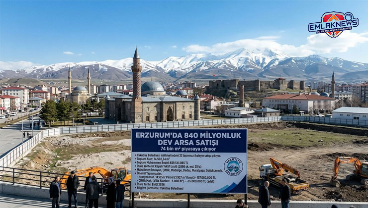 Erzurum’da 840 milyonluk 33 adet arsa satışı: 74 bin metrekare!