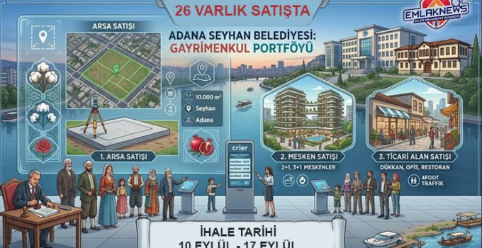 Seyhan Belediyesi 26 taşınmazı 337 milyon TL’ye satışa çıkardı