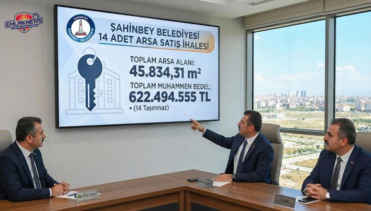 Şahinbey’de 45,8 bin metrekarelik 14 arsa, 622,5 milyon liraya satışta!