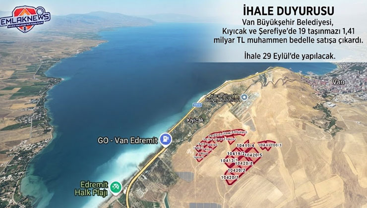 Van Gölü manzaralı satılık 314 bin metrekarelik konut arsası!