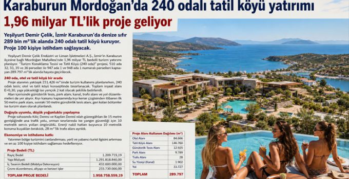 Karaburun’da 1,96 milyar TL’lik tatil köyü kuruluyor